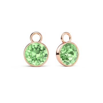 Bella 2 Carat Mix Charms with Peridot Swarovski Crystals Rose Gold Plated