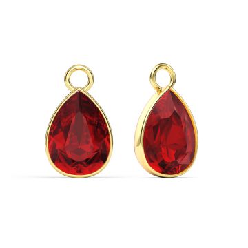 Statement Teardrop Mix Charms with Light Siam Swarovski Crystals Gold Plated