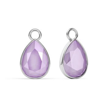 Statement Teardrop Mix Charms with Crystal Lilac Shadow Swarovski Crystals Rhodium Plated