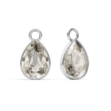 Statement Teardrop Mix Charms with Crystal Silver Shade Swarovski Crystals Rhodium Plated