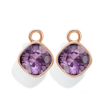 Cushion Mix Charms with Iris Swarovski Crystal Rose Gold Plated