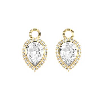 Angelic Pear Drop Mix Charms Clear Gold Plated