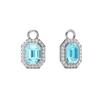 Angelic Octagon Mix Charms Aquamarine Rhodium Plated