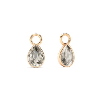 Petite Teardrop Mix Charms with Crystal Silver Shade Crystals Rose Gold Plated