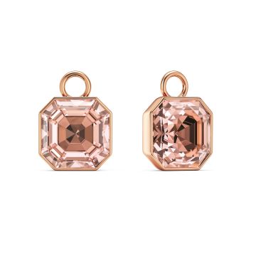 Asscher Mix Charms with Vintage Rose Crystals Rose Gold Plated