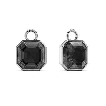 Asscher Mix Charms with Crystal Silver Night Crystals Rhodium Plated