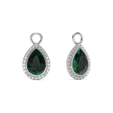 Angelic Teardrop Drop Mix Charms Emerald Rhodium Plated