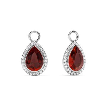 Angelic Teardrop Drop Mix Charms Ruby Rhodium Plated
