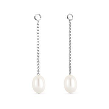 Petite Drop Freshwater Pearl Mix Charms Rhodium Plated