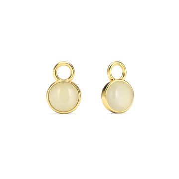 Round Petite Cabochon Mix Charms Amazonite Gold Plated