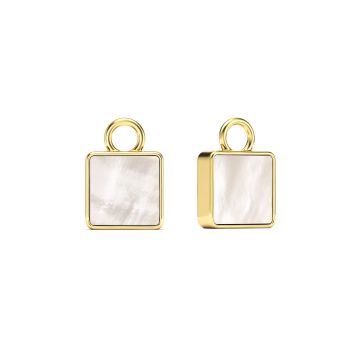 Square Mix Charms Mother of Pearl Gold Plated