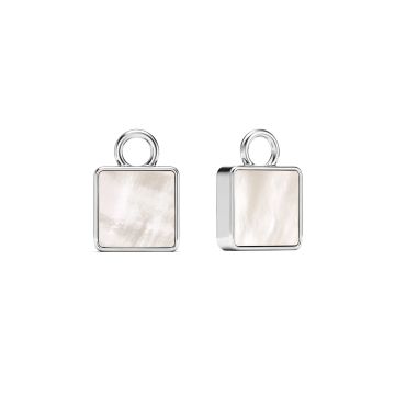 Square Mix Charms Mother of Pearl Rhodium Plated