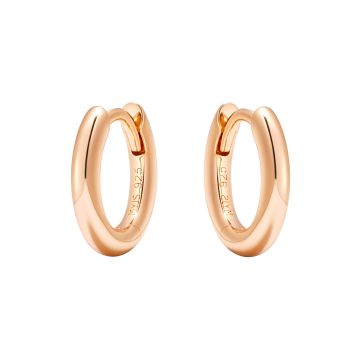 Minimal Mix Hoop Carrier Earrings in Sterling Silver Clear Rose Gold Plated
