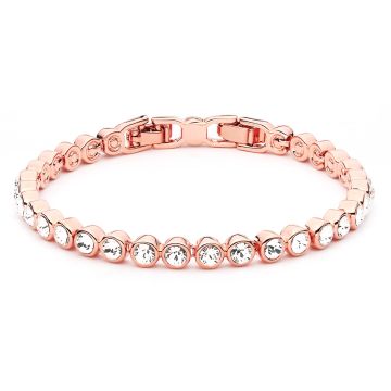 Tennis Bracelet with Swarovski Crystal Rose Gold Plated