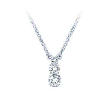 Attract Trilogy Round Pendant with Clear Austrian Crystals Rhodium Plated