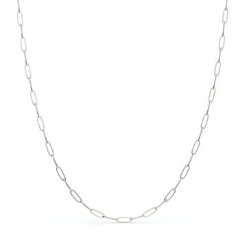 Link Carrier Necklace Rhodium Plated