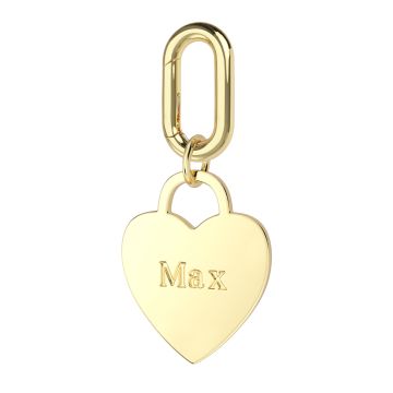 Personalised Heart Brass Pet Name Tag