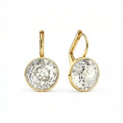 Bella Earrings 4 Carat Drop Earrings Crystal Silver Shade Crystals Gold Plated