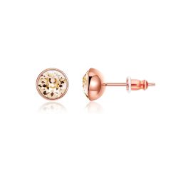 Signature Stud Earrings with 1 Carat Silk Swarovski Crystals Rose Gold Plated