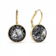 Bella Earrings 6 Carat Drop Earrings Crystal Silver Night Crystals Gold Plated