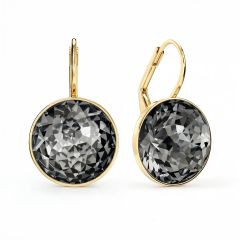 Bella Earrings 10 Carat Drop Earrings Crystal Silver Night Crystals Gold Plated
