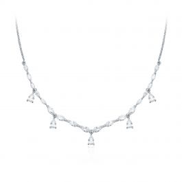 Mayfly Layer Necklace with Swarovski Crystals Rhodium Plated