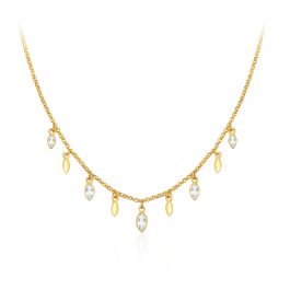 Mayfly Layer Necklace with Swarovski Crystals Rhodium Plated