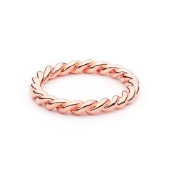 Twist Rope Stackable Ring 5 Sizes MYJS Stack Rings 18k Rose Gold Plated Twisted