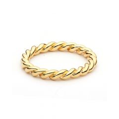 Twist Rope Stackable Ring 5 Sizes MYJS Stack Rings 18k Gold Plated Twisted