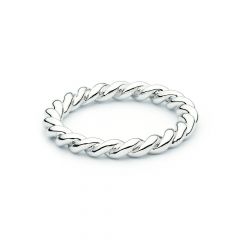 Twist Rope Stackable Ring 5 Sizes MYJS Stack Rings Rhodium Plated Twisted