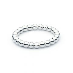 Circle Bubble Statement Stackable Ring 5 Sizes MYJS Stack Rings Rhodium Plated