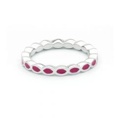 Ripple Twist Wave Stackable Ring Purple Enamel 3 Sizes MYJS Stack Rings Rh-Plated