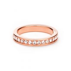 Eternity Stackable Ring Statement Round Crystals Rose Gold Plated 5 Sizes Gift