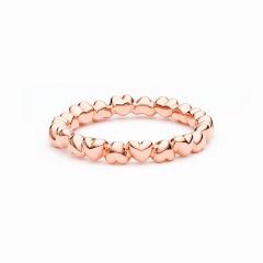 Heart Love Pebbles Stackable Ring 16k Rose Gold Plated 5 Sizes Fashion Gift