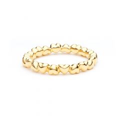 Heart Love Pebbles Stackable Ring 16k Gold Plated 5 Sizes Fashion Birthday Gift