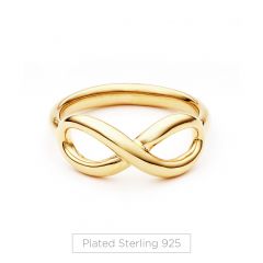 Infinity Love Statement Ring Band 925 Sterling Silver 16k Gold Plated Cute Gift