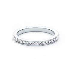 Eternity Stackable Ring Petite Round Crystals Rhodium Plated 5 Sizes Fashion Gift