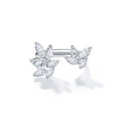 Louison Open Ring With Cz Rhodium Plated