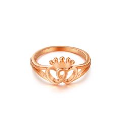 Regal Hearts Ring Rose Gold Plated