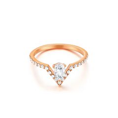 Vika Ring With Swarovski Crystals Rose Gold Plated