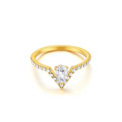 Vika Ring With Swarovski Crystals Gold Plated
