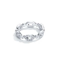 Infinity Eternity Ring With Swarovksi Crystals Rhodium Plated