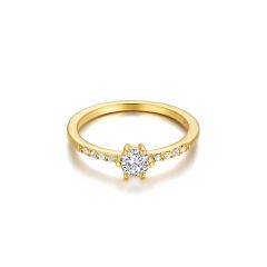 Vittore Attract Ring with Swarovski Crystals Gold Plated