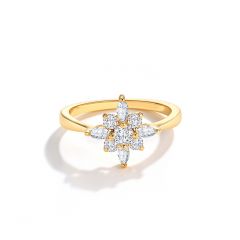 Polaris Star Ring With Cubic Zirconia Gold Plated