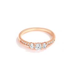 Attract Trilogy Brilliance Ring With Cubic Zirconia Rose Gold Plated