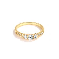 Attract Trilogy Brilliance Ring With Cubic Zirconia Gold Plated