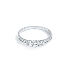 Attract Trilogy Brilliance Ring With Cubic Zirconia Rhodium Plated