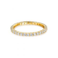 Vittore White Eternity Band Ring Sterling Silver Gold Plated