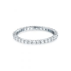 Vittore White Eternity Stackable Ring Sterling Silver White Gold Plated Stacking Stack