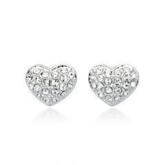 MYJS Alana Heart Earrings with Swarovski® Crystals Rhodium Plated